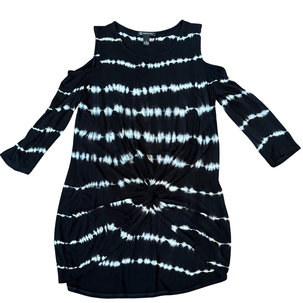 INC International‎ Concepts Tie Dye Twist Front Tunic Top Cold Shoulder Womens M